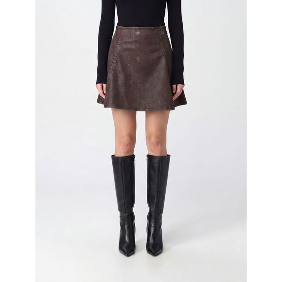 DIESEL Dresses & Skirts - Diesel O-Erina High-Waisted A-Line Polyurethane Mini Skirt With Off-Center Zip
